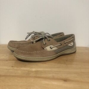Sperry Top Sider Bluefish Linen Oat Boat Shoes 9276619 Womens Size 10 M